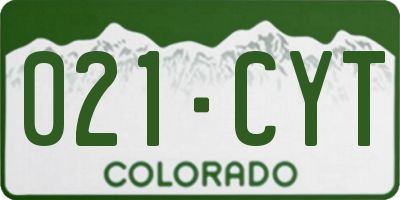 CO license plate 021CYT