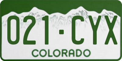 CO license plate 021CYX