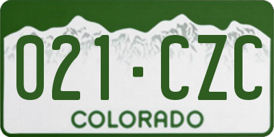 CO license plate 021CZC
