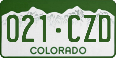 CO license plate 021CZD