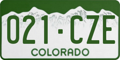 CO license plate 021CZE