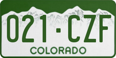 CO license plate 021CZF