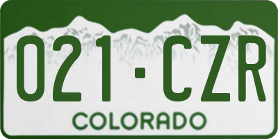 CO license plate 021CZR