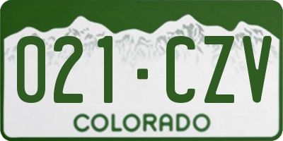 CO license plate 021CZV
