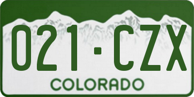 CO license plate 021CZX