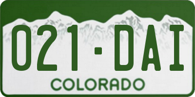 CO license plate 021DAI