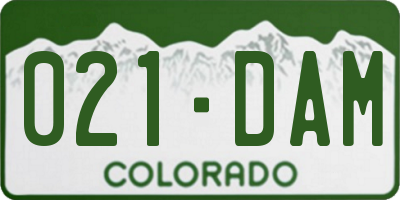 CO license plate 021DAM