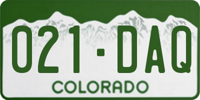 CO license plate 021DAQ