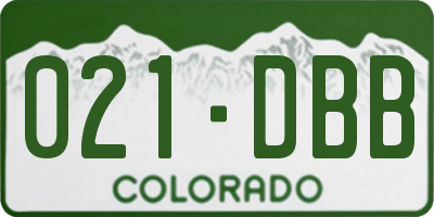CO license plate 021DBB