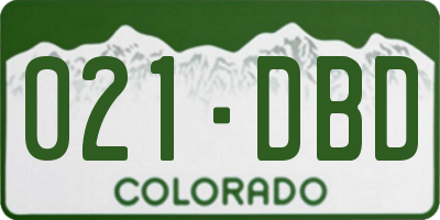 CO license plate 021DBD