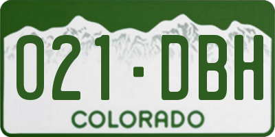 CO license plate 021DBH