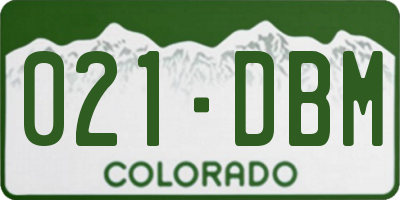 CO license plate 021DBM
