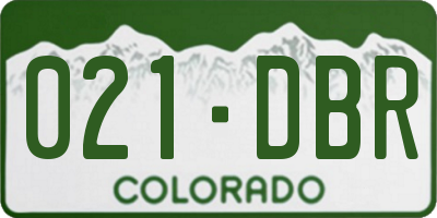 CO license plate 021DBR