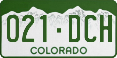 CO license plate 021DCH