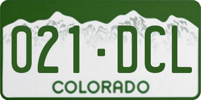 CO license plate 021DCL