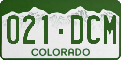 CO license plate 021DCM