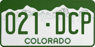 CO license plate 021DCP
