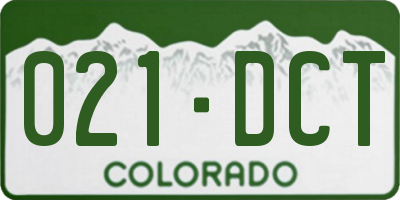 CO license plate 021DCT