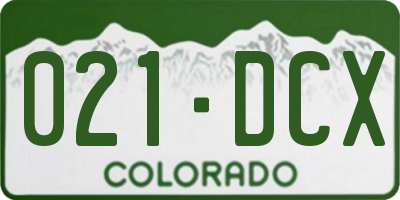 CO license plate 021DCX