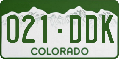CO license plate 021DDK