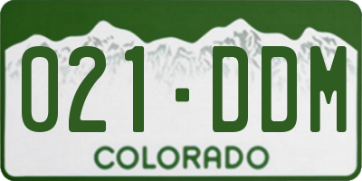 CO license plate 021DDM