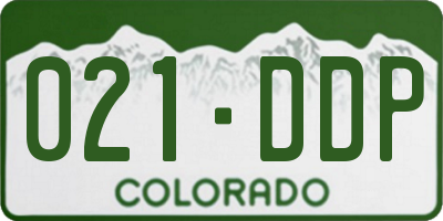 CO license plate 021DDP