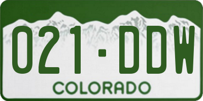 CO license plate 021DDW