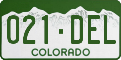 CO license plate 021DEL