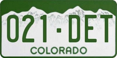 CO license plate 021DET