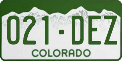 CO license plate 021DEZ