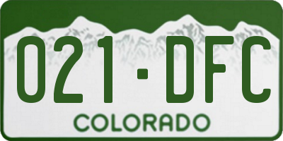 CO license plate 021DFC