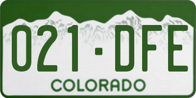CO license plate 021DFE