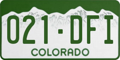 CO license plate 021DFI
