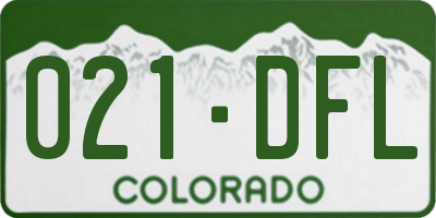 CO license plate 021DFL