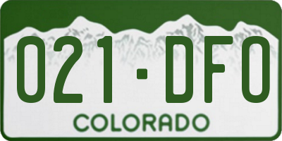 CO license plate 021DFO
