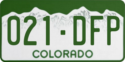 CO license plate 021DFP