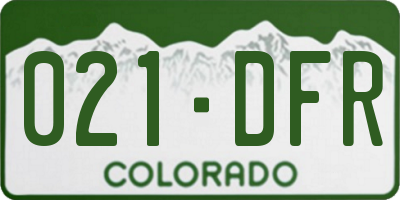 CO license plate 021DFR