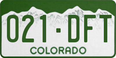 CO license plate 021DFT