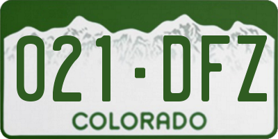 CO license plate 021DFZ