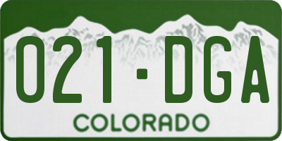 CO license plate 021DGA