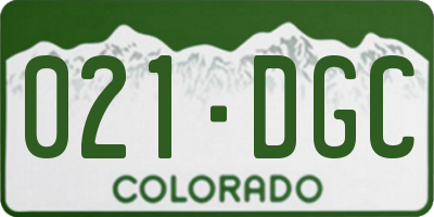 CO license plate 021DGC