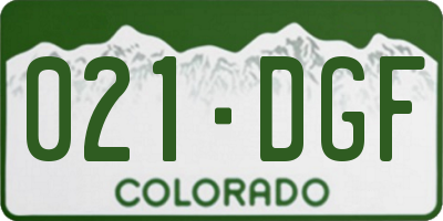 CO license plate 021DGF