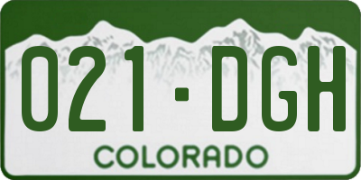 CO license plate 021DGH