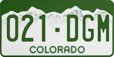 CO license plate 021DGM