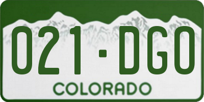 CO license plate 021DGO