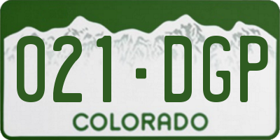 CO license plate 021DGP