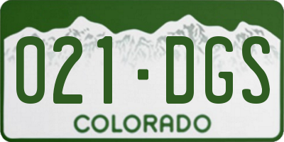 CO license plate 021DGS