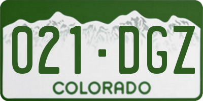 CO license plate 021DGZ
