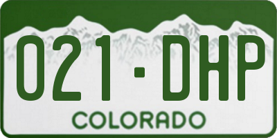 CO license plate 021DHP