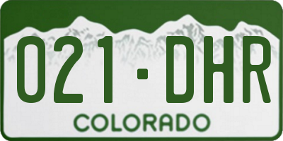 CO license plate 021DHR